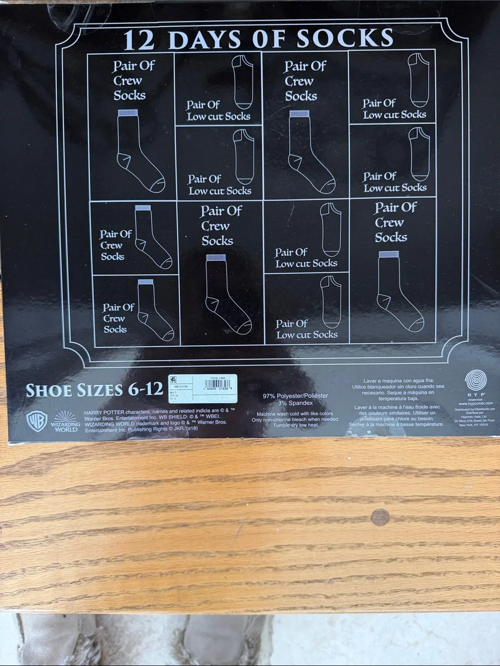 NIB Warner Bros. Hogwarts 12 Days of Socks Gift Box - Multicolor